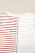 Brown Stripe Colorblock Loose Tank Top